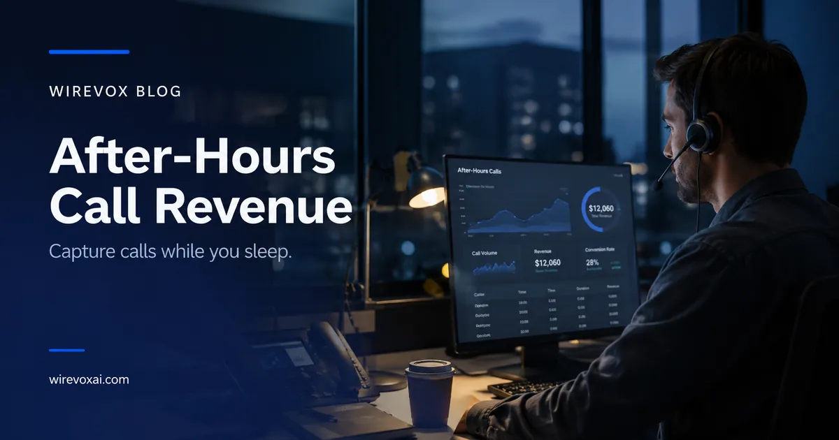 After-hours call agent reviewing a revenue dashboard at night