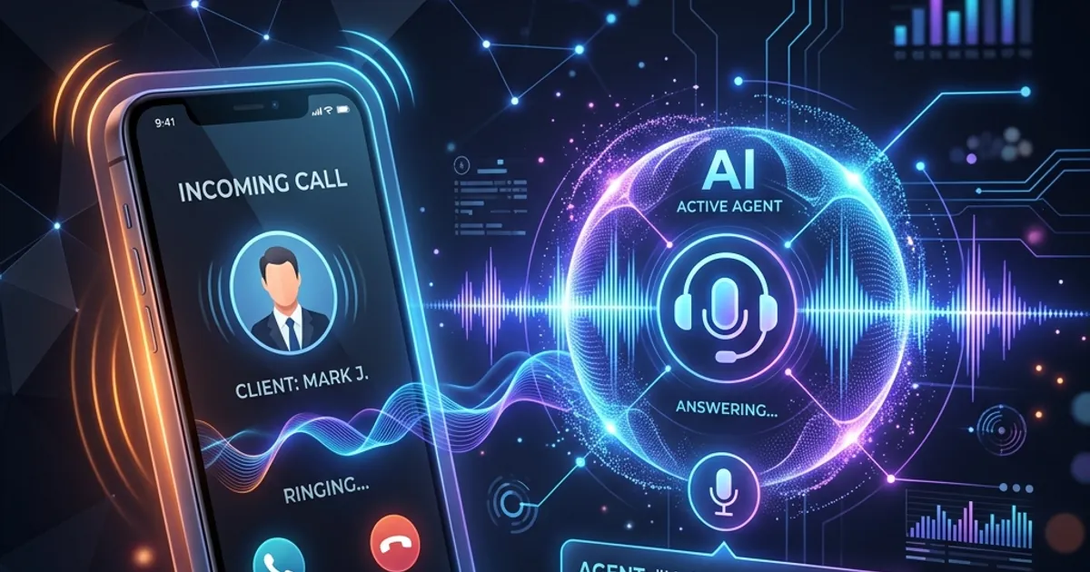 Incoming business call connecting to an AI voice agent